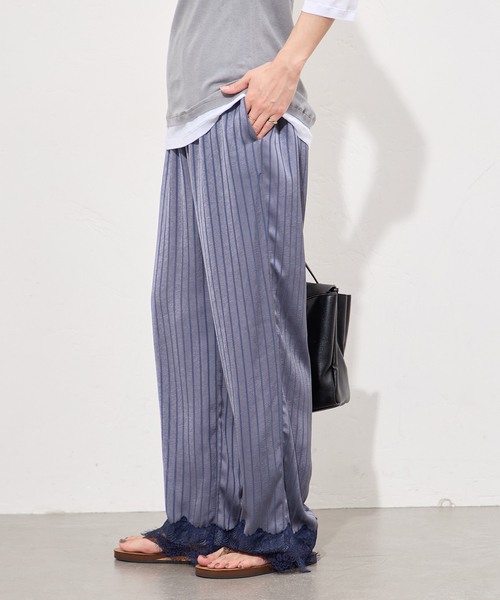ARCHIVE STANCE（アーカイブスタンス）の「《追加》【ARCHIVE STANCE/アーカイブスタンス】Satin Stripe Easy PT（その他パンツ・レディース・チャコールグレー・FREE）」の5枚目の写真