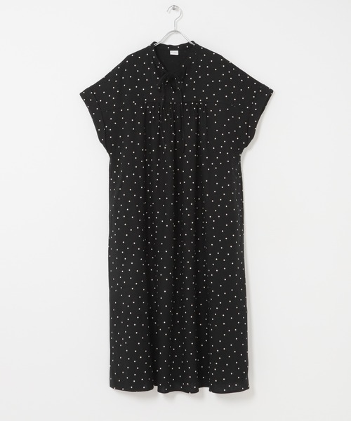 URBAN RESEARCH DOORS(アーバンリサーチドアーズ)の「リネンリヨセルドットワンピース(ワンピース・レディース・ナチュラル/ブラック・FREE)」の9枚目の写真