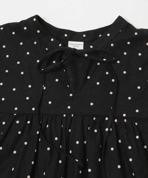 URBAN RESEARCH DOORS(アーバンリサーチドアーズ)の「リネンリヨセルドットワンピース(ワンピース・レディース・ナチュラル/ブラック・FREE)」の10枚目の写真