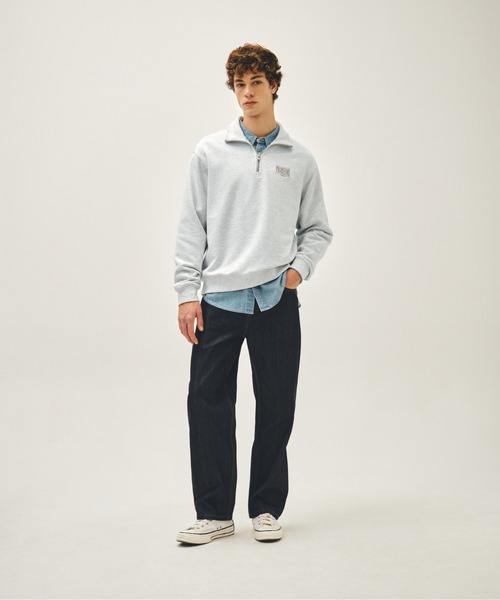 MARITHE + FRANCOIS GIRBAUD(マリテフランソワジルボー)の「SMALL CLASSIC LOGO HALF ZIPUP SWEATSHIRT(スウェット・レディース・ヘザーグレー/ブラック・LARGE/MEDIUM/SMALL)」の3枚目の写真