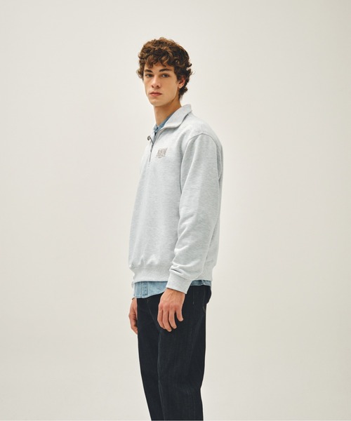 MARITHE + FRANCOIS GIRBAUD(マリテフランソワジルボー)の「SMALL CLASSIC LOGO HALF ZIPUP SWEATSHIRT(スウェット・レディース・ヘザーグレー/ブラック・LARGE/MEDIUM/SMALL)」の4枚目の写真