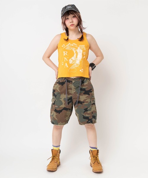RNA(アールエヌエー)の「M2673 ピグメントダイカットオフタンク(タンクトップ・レディース・パープル/ブラック/イエロー・MEDIUM)」の22枚目の写真
