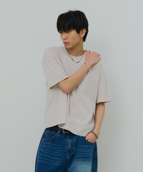 DESIRED(デシレッド)の「ピグメントクロップ半袖Tシャツ-FBSK5803D0A(Tシャツ/カットソー・メンズ・アイボリー・MEDIUM/LARGE/X-LARGE)」の3枚目の写真