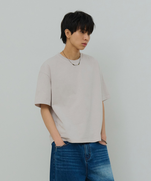 DESIRED(デシレッド)の「ピグメントクロップ半袖Tシャツ-FBSK5803D0A(Tシャツ/カットソー・メンズ・アイボリー・MEDIUM/LARGE/X-LARGE)」の4枚目の写真