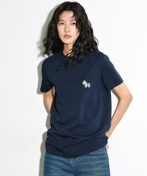 EIGHTHMONTH(エイスマンス)の「ホースワッペン クルーネックTシャツ EM26s057【EIGHTHMONTH】(Tシャツ/カットソー・レディース・ネイビー/アイボリー・S/M)」の2枚目の写真