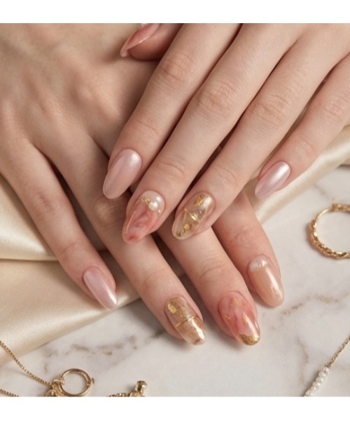 セール】【not a nail】水光マグネットデザインミディアムロングネイル