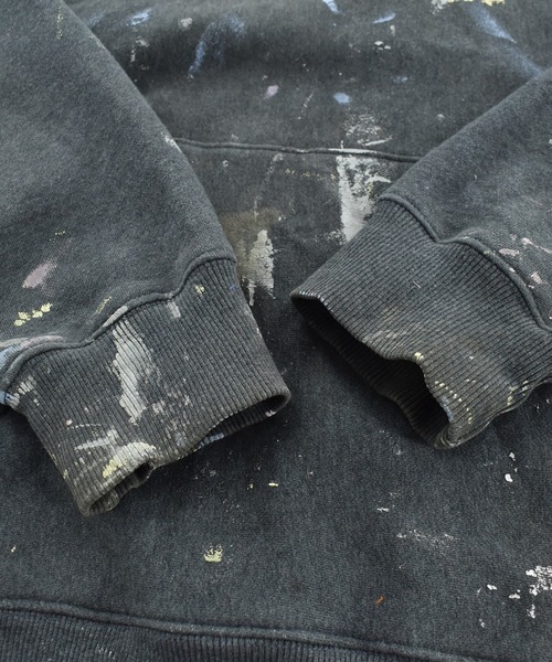 VINTAGE（ヴィンテージ）の「【USED】SPORT-TEK ペンキ フーディ（パーカー・メンズ・グレー・X-LARGE）」の2枚目の写真