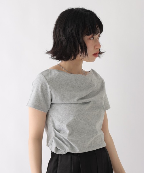 BAYFLOW（ベイフロー）の「[WEB限定]2WAYドレープアシメデザインTEE（Tシャツ/カットソー・レディース・ブラック/オートミール/ブラウン/ホワイト/グレー・SMALL/X-SMALL）」の10枚目の写真