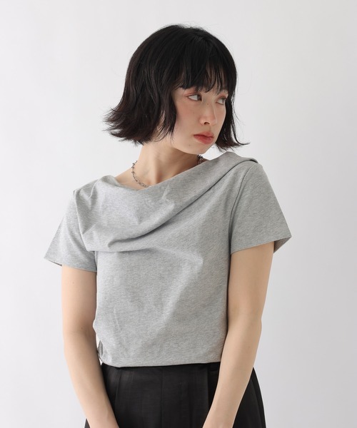 BAYFLOW（ベイフロー）の「[WEB限定]2WAYドレープアシメデザインTEE（Tシャツ/カットソー・レディース・ブラック/オートミール/ブラウン/ホワイト/グレー・SMALL/X-SMALL）」の11枚目の写真
