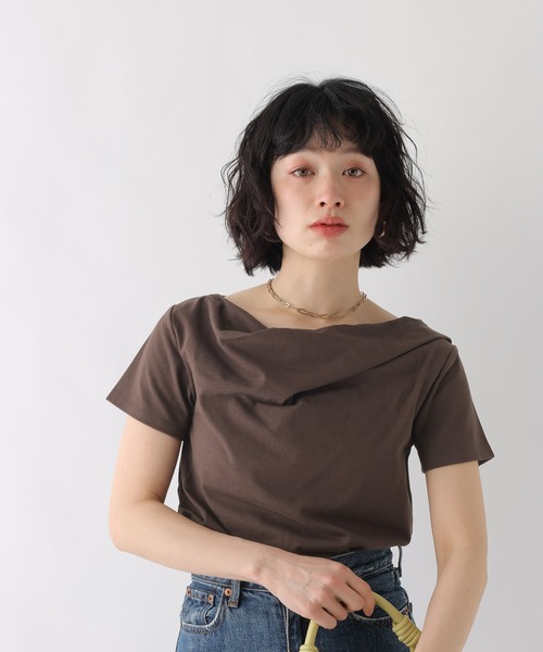 BAYFLOW（ベイフロー）の「[WEB限定]2WAYドレープアシメデザインTEE（Tシャツ/カットソー・レディース・ブラック/オートミール/ブラウン/ホワイト/グレー・SMALL/X-SMALL）」の15枚目の写真
