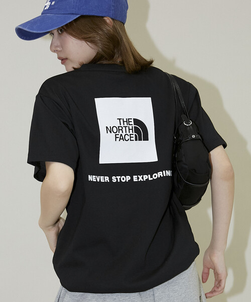 THE NORTH FACE(ザノースフェイス)の「THE NORTH FACE/ザ・ノース・フェイス Short Sleeve Back Square Logo Tee/ショートスリーブ バック スクエア ロゴ Tシャツ (NTW32447) 限定展開(ニット/セーター・レディース・オフホワイト/ブラック・MEDIUM/SMALL/X-LARGE/LARGE)」の3枚目の写真