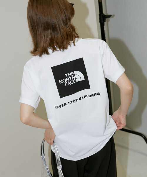 THE NORTH FACE(ザノースフェイス)の「THE NORTH FACE/ザ・ノース・フェイス Short Sleeve Back Square Logo Tee/ショートスリーブ バック スクエア ロゴ Tシャツ (NTW32447) 限定展開(ニット/セーター・レディース・オフホワイト/ブラック・MEDIUM/SMALL/X-LARGE/LARGE)」の10枚目の写真