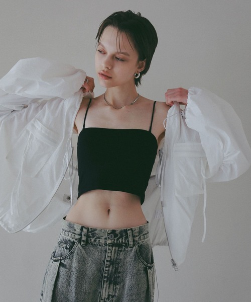 BAYFLOW(ベイフロー)の「【EF(エフ)】シアーフーディブルゾン(WOMEN)(その他アウター・レディース・オフホワイト/シルバーグレー・FREE)」の6枚目の写真