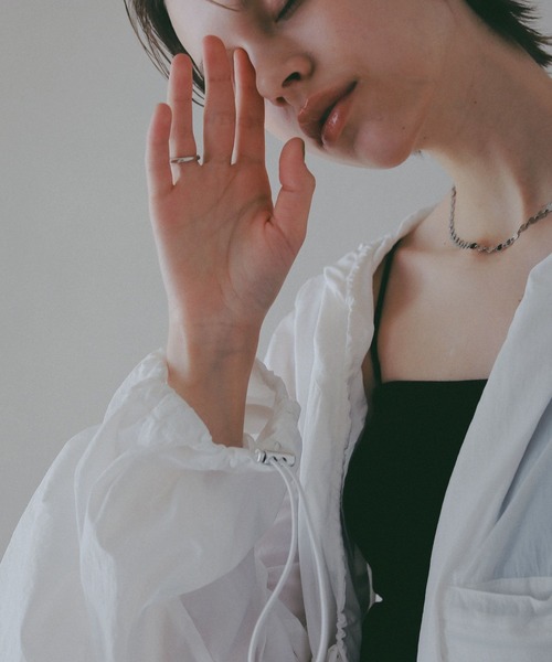BAYFLOW(ベイフロー)の「【EF(エフ)】シアーフーディブルゾン(WOMEN)(その他アウター・レディース・オフホワイト/シルバーグレー・FREE)」の13枚目の写真