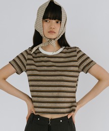マルチボーダーコンパクトTシャツ