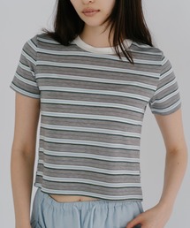 duei | マルチボーダーコンパクトTシャツ(Tシャツ/カットソー)