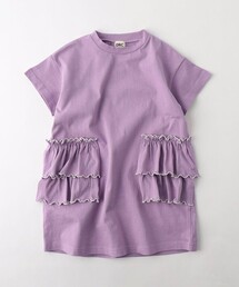 DRC branshes（ディーアールシーブランシェス）の「【WEB限定/DRC】配色メロウフリル半袖ワンピース（ワンピース）」