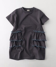 DRC branshes（ディーアールシーブランシェス）の「【WEB限定/DRC】配色メロウフリル半袖ワンピース（ワンピース）」