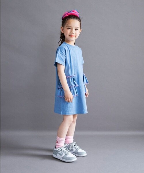 DRC branshes(ディーアールシーブランシェス)の「【WEB限定/DRC】配色メロウフリル半袖ワンピース(ワンピース・キッズ・ラベンダー/チャコールグレー/ライム/ブルーグレー・120/110/150/100/130/140)」の14枚目の写真