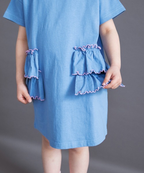 DRC branshes(ディーアールシーブランシェス)の「【WEB限定/DRC】配色メロウフリル半袖ワンピース(ワンピース・キッズ・ラベンダー/チャコールグレー/ライム/ブルーグレー・120/110/150/100/130/140)」の19枚目の写真