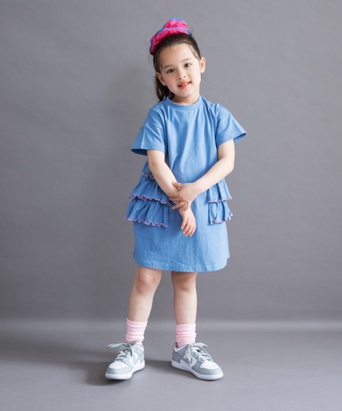 DRC branshes(ディーアールシーブランシェス)の「【WEB限定/DRC】配色メロウフリル半袖ワンピース(ワンピース・キッズ・ラベンダー/チャコールグレー/ライム/ブルーグレー・120/110/150/100/130/140)」の17枚目の写真