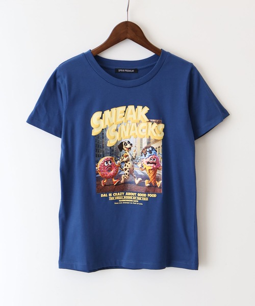 SpRay(スプレイ)の「ドーナツフレンズ Tシャツ(Tシャツ/カットソー・レディース・オフホワイト/ブルー/オートミール/スミクロ・FREE)」の14枚目の写真