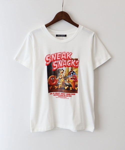 SpRay(スプレイ)の「ドーナツフレンズ Tシャツ(Tシャツ/カットソー・レディース・オフホワイト/ブルー/オートミール/スミクロ・FREE)」の20枚目の写真