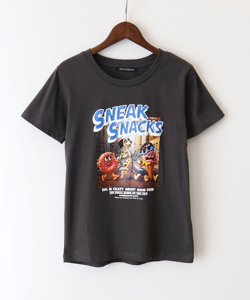 SpRay(スプレイ)の「ドーナツフレンズ Tシャツ(Tシャツ/カットソー・レディース・オフホワイト/ブルー/オートミール/スミクロ・FREE)」の21枚目の写真