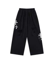 SUPPLIER（サプライヤー）の「スエットパンツ｜Multiple Cross Leather Patch Loose Fit Sweat Pants｜SUPPLIER（スウェットパンツ）」