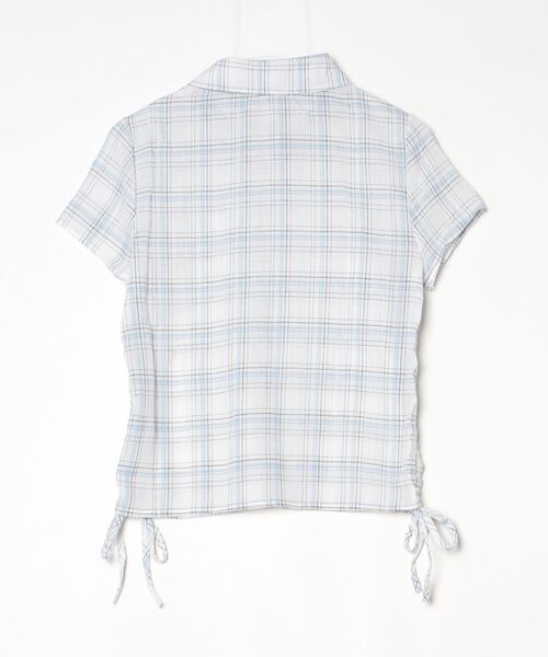 FREE STYLISTS（フリー スタイリスト）の「YUGA_YGMC　　Korean-style  Checked drawstring shirt blouse（シャツ/ブラウス・レディース・ホワイト・FREE）」の2枚目の写真