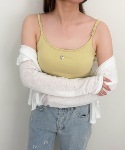 frunco(フランコ)の「【ZOZOTOWN限定】ハートチャーム付きキャミブラトップス(Tシャツ/カットソー・レディース・ホワイト/グレー/イエロー/ブラック/ピンク・FREE)」の8枚目の写真