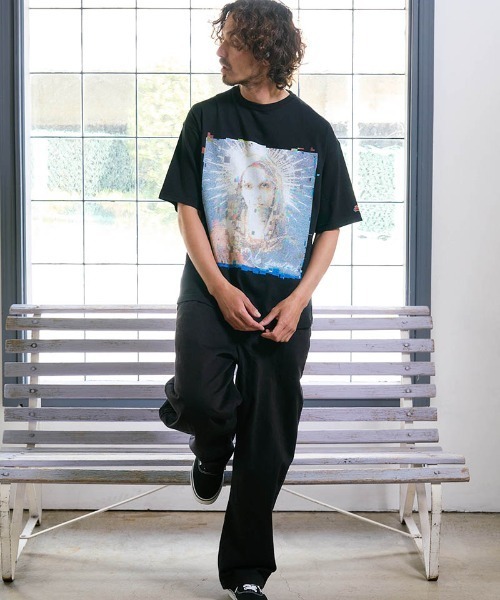 Chester(チェスター)の「mt10555- No saviors グリッチマリア&ローズワッペン ビッグTシャツ(10023)(Tシャツ/カットソー・メンズ・ホワイト/ブラック・M/L/XL)」の13枚目の写真