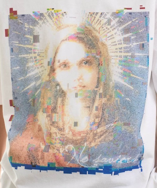 Chester(チェスター)の「mt10555- No saviors グリッチマリア&ローズワッペン ビッグTシャツ(10023)(Tシャツ/カットソー・メンズ・ホワイト/ブラック・M/L/XL)」の18枚目の写真