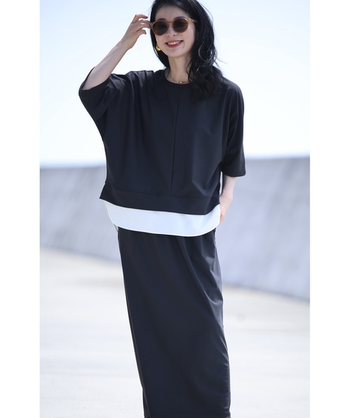 cawaii(カワイイ)の「普段使いもできる ラッシュガード(Tシャツ/カットソー・レディース・ライトベージュ/ブラック・FREE)」の1枚目の写真