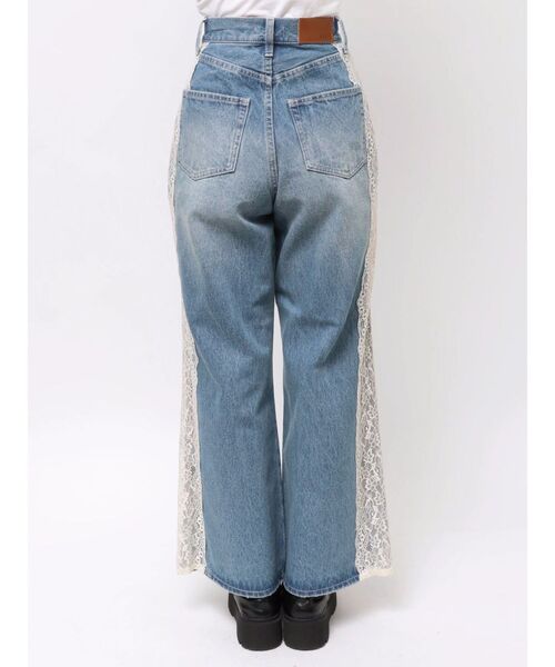 EVRIS（エヴリス）の「サイドレースワイドデニムパンツ　ハイウエスト（デニムパンツ・レディース・ブルー/インディゴブルー・MEDIUM/SMALL）」の15枚目の写真