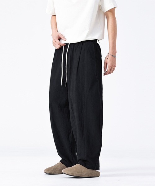 HOOK(フック)の「HOOK ナチュラルドレープ × ルーズバルーン ストリートイージーパンツ (SS)(その他パンツ・メンズ・ベージュ/ブラック・M/L/XL)」の11枚目の写真