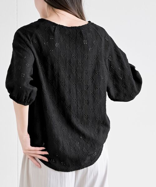 rps(アールピーエス)の「カットレーステールカット5分袖T(Tシャツ/カットソー・レディース・オフホワイト/ブラック・フリー)」の17枚目の写真