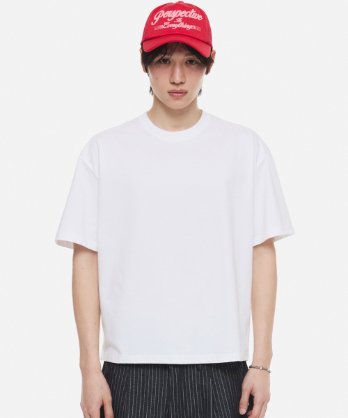 DNSR(ディーエヌエスアール)の「コンパクトコットンクロップTシャツホワイト(Tシャツ/カットソー・メンズ・その他・MEDIUM/LARGE/X-LARGE)」の1枚目の写真