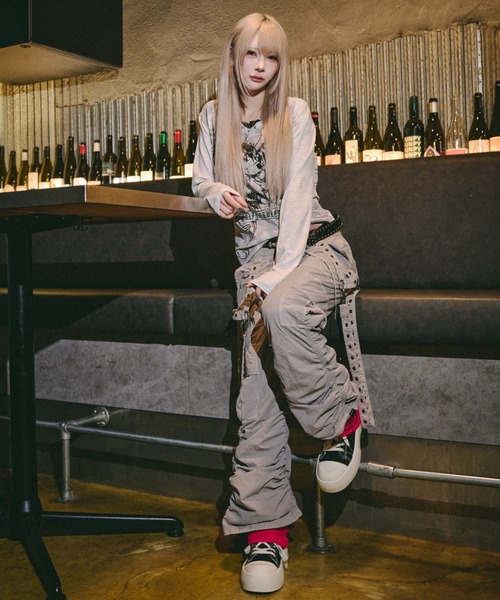 GALFY(ガルフィー)の「【GALFY】あの頃の兄ちゃん SKULL TEE / 【ガルフィー】スカル長袖Tシャツ(Tシャツ/カットソー・メンズ・グレー/ブラック/ホワイト・M/L)」の9枚目の写真