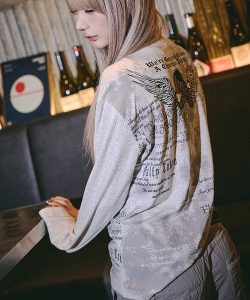 GALFY(ガルフィー)の「【GALFY】あの頃の兄ちゃん SKULL TEE / 【ガルフィー】スカル長袖Tシャツ(Tシャツ/カットソー・メンズ・グレー/ブラック/ホワイト・M/L)」の6枚目の写真
