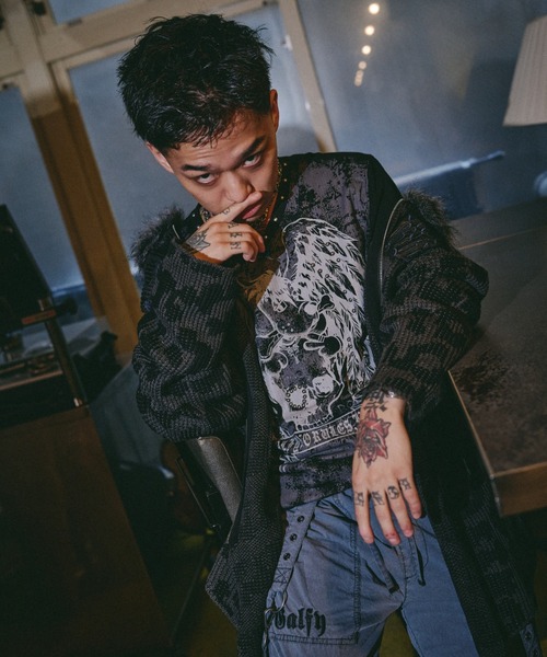 GALFY(ガルフィー)の「【GALFY】あの頃の兄ちゃん SKULL TEE / 【ガルフィー】スカル長袖Tシャツ(Tシャツ/カットソー・メンズ・グレー/ブラック/ホワイト・M/L)」の18枚目の写真
