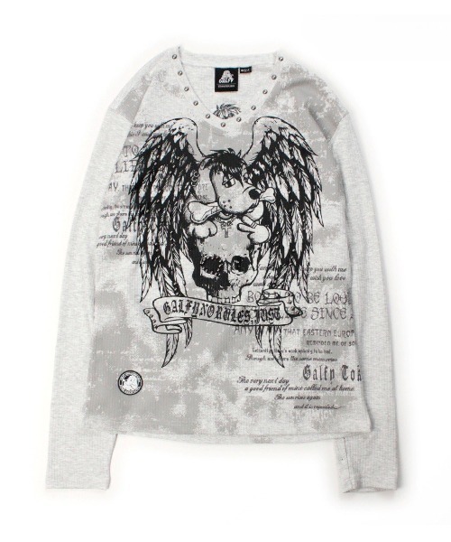 GALFY(ガルフィー)の「【GALFY】あの頃の兄ちゃん SKULL TEE / 【ガルフィー】スカル長袖Tシャツ(Tシャツ/カットソー・メンズ・グレー/ブラック/ホワイト・M/L)」の10枚目の写真