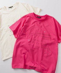 RESHAM（レーシャム）の「【82】Y2K スタッズ ワッペン メッセージプリント クルーネックTシャツ/ユニセックス/レディース/メンズ（Tシャツ/カットソー）」