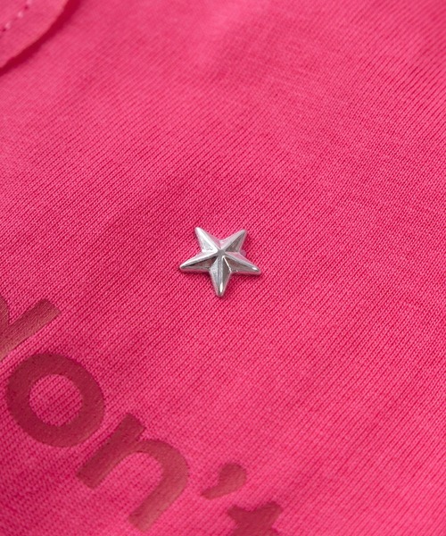 SlashDate(スラッシュデイト)の「【82】Y2K スタッズ ワッペン メッセージプリント クルーネックTシャツ/ユニセックス/レディース/メンズ(Tシャツ/カットソー・レディース・ピンク/アイボリー/ブラック/ブルー・S/L/M)」の6枚目の写真