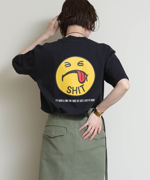 Re Fiina(フィーナ)の「スマイルTEE(Tシャツ/カットソー・レディース・オフホワイト/チャコールグレー・M)」の3枚目の写真