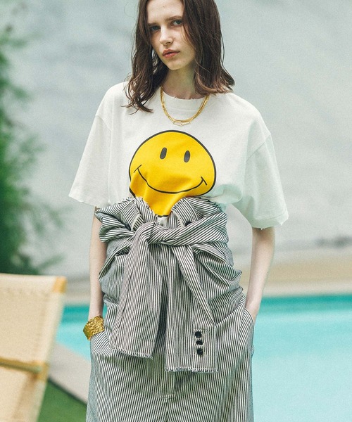 Re Fiina(フィーナ)の「スマイルTEE(Tシャツ/カットソー・レディース・オフホワイト/チャコールグレー・M)」の21枚目の写真