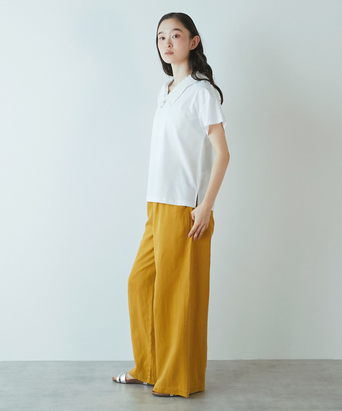 LOGEMENT DE CLAIRE（ロジュモンドクレール）の「《追加》【LOURMARIN】フリルカラープルオーバー（Tシャツ/カットソー・レディース・キャメル/ブラック/オフホワイト・FREE）」の10枚目の写真