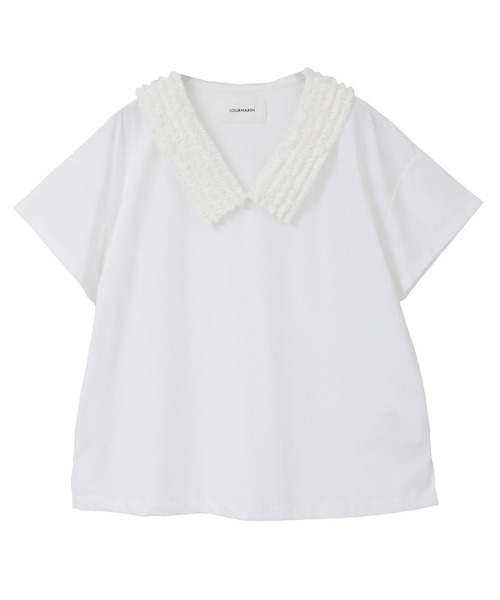 LOGEMENT DE CLAIRE（ロジュモンドクレール）の「《追加》【LOURMARIN】フリルカラープルオーバー（Tシャツ/カットソー・レディース・キャメル/ブラック/オフホワイト・FREE）」の11枚目の写真