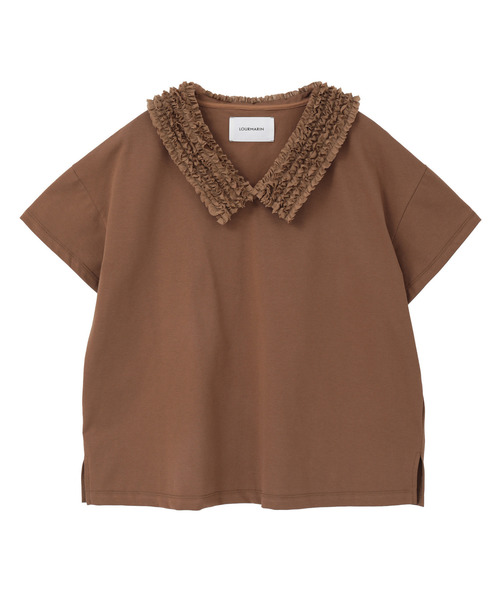 LOGEMENT DE CLAIRE（ロジュモンドクレール）の「《追加》【LOURMARIN】フリルカラープルオーバー（Tシャツ/カットソー・レディース・キャメル/ブラック/オフホワイト・FREE）」の18枚目の写真