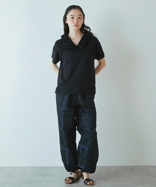 LOGEMENT DE CLAIRE（ロジュモンドクレール）の「《追加》【LOURMARIN】フリルカラープルオーバー（Tシャツ/カットソー・レディース・キャメル/ブラック/オフホワイト・FREE）」の19枚目の写真